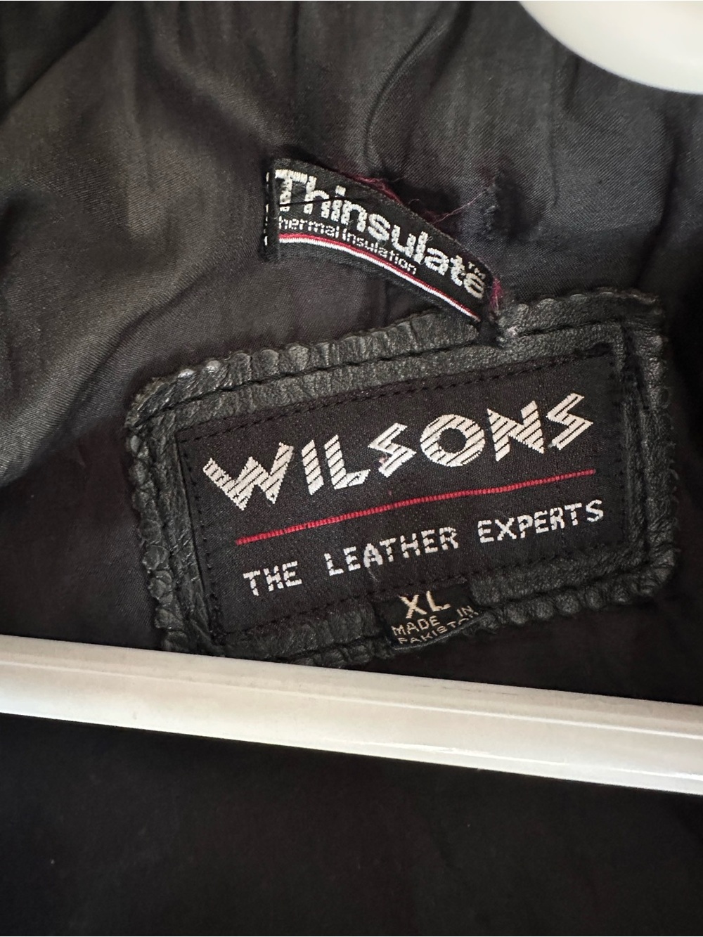 Wilson Black Leather Vintage Bomber-Style Motorcycle Jacket - Picture 3 of 3
